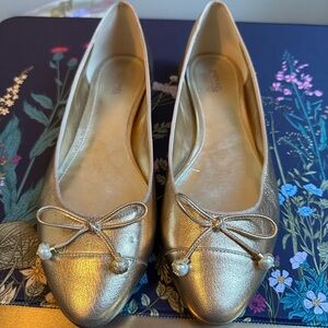 Michael Kors Gold Ballet Flats